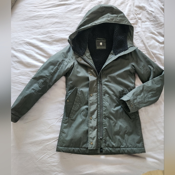 G-Star Rovic Slim Teddy Parka (Women's S, Green) - Picture 2 of 6